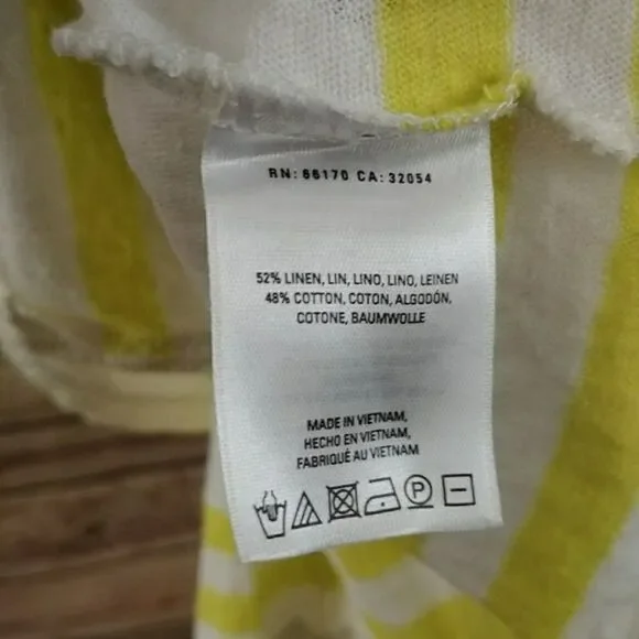 Anthropologie Postmark Hitch Stripe Top Small Yellow White Shortleeve - Picture 5 of 5